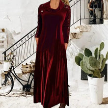 Load image into Gallery viewer, Long Sleeve Velvet Maxi Dress with Sequins