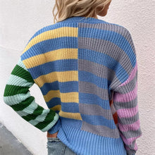Load image into Gallery viewer, Striped Loose Crewneck Knit Sweater