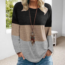 Load image into Gallery viewer, Color Block Printed Crew Neck Sweatshirt