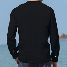 Load image into Gallery viewer, Men's Linen Casual Long Sleeve Solid Color Shirt