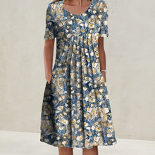 Load image into Gallery viewer, Floral Crew Neck Midi Shift Dress
