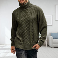 Load image into Gallery viewer, Men's Solid Long-sleeved Knit Turtleneck Sweater