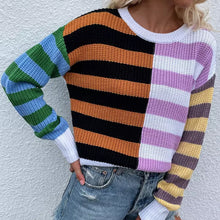 Load image into Gallery viewer, Striped Loose Crewneck Knit Sweater