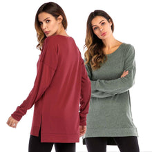 Load image into Gallery viewer, Women's Side Split Loose Casual Pullover Tunic Tops