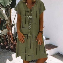 Load image into Gallery viewer, Short Sleeve Printed Women's Dress