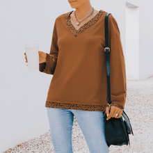 Load image into Gallery viewer, V-neck sexy off-the-shoulder T-shirt