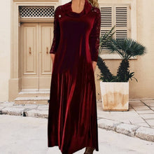 Load image into Gallery viewer, Long Sleeve Velvet Maxi Dress with Sequins