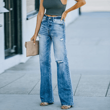 Load image into Gallery viewer, Straight Ripped Jeans