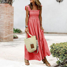 Load image into Gallery viewer, Singing Solo Multi Plaid Smocked Bust Maxi Dress