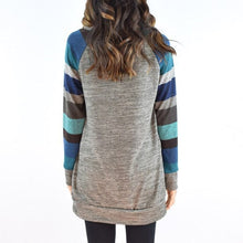 Load image into Gallery viewer, Striped Printed Crew Neck Oversized Sweatshirt