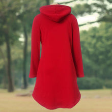 Load image into Gallery viewer, Christmas Print Hooded Long Sleeve Sweater Dress