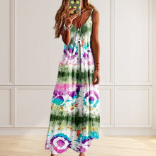 Load image into Gallery viewer, Women's V-neck Print Loose Slip Dress