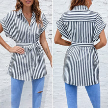 Load image into Gallery viewer, Women's Summer Striped Short Sleeve T Shirt Dress