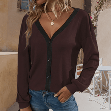 Load image into Gallery viewer, Women's V-Neck Cropped Cardigan Sweaters