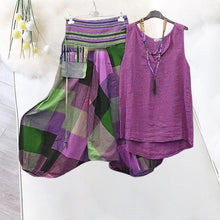 Load image into Gallery viewer, Women's Colorblock Casual Loose Sleeveless Two-piece Set