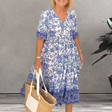 Load image into Gallery viewer, V Neck Floral Print Dress