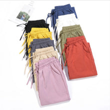 Load image into Gallery viewer, Women's Casual Cotton And Linen Elastic Waist Straight Pants