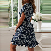 Load image into Gallery viewer, Floral V-Neck Tie Dress