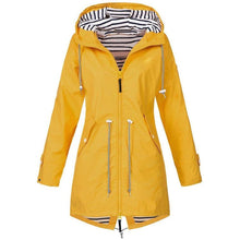 Load image into Gallery viewer, Long waterproof hooded jacket