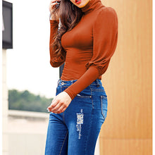 Load image into Gallery viewer, Women's Long Sleeve Slim Fit Turtleneck Basic T-Shirts