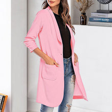 Load image into Gallery viewer, Three-quarter Sleeve Women's Mid-length Pocket Coat