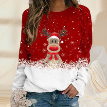 Load image into Gallery viewer, Snowflake Christmas Deer Print Crewneck Sweater