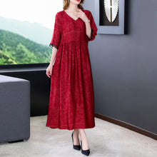Load image into Gallery viewer, Mid Sleeve Printed Long Dress