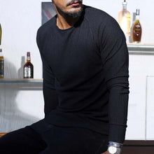 Load image into Gallery viewer, Round Neck Long Sleeve Slim Fit Solid Knit Sweater