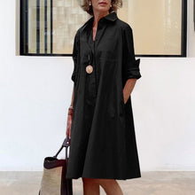 Load image into Gallery viewer, Loose Shirt Dress With Pockets