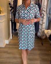 Load image into Gallery viewer, V Neck Geometric Printed Dress