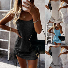 Load image into Gallery viewer, Fashion Sleeveless Lace-up Woolen Dress