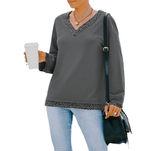 Load image into Gallery viewer, V-neck sexy off-the-shoulder T-shirt