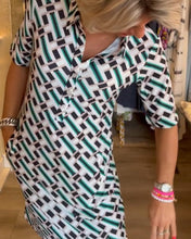 Load image into Gallery viewer, V Neck Geometric Printed Dress