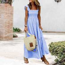 Load image into Gallery viewer, Singing Solo Multi Plaid Smocked Bust Maxi Dress