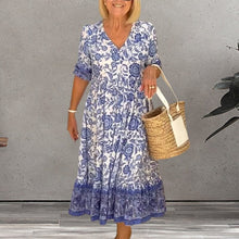 Load image into Gallery viewer, V Neck Floral Print Dress