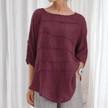 Load image into Gallery viewer, Striped Dolman Sleeve Casual Cotton Top