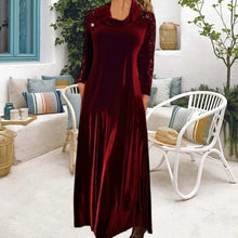 Load image into Gallery viewer, Long Sleeve Velvet Maxi Dress with Sequins