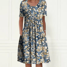 Load image into Gallery viewer, Floral Crew Neck Midi Shift Dress