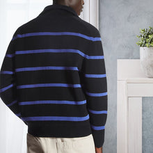 Load image into Gallery viewer, Lapel Striped Knit Sweater