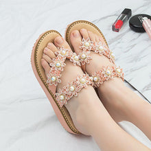 Load image into Gallery viewer, Women's Bohemian Sparkle Bling Flip Flops