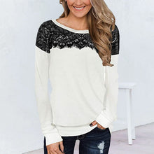 Load image into Gallery viewer, Lace Panel Solid T-Shirt