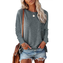 Load image into Gallery viewer, Pocket Slit Long Sleeve T-Shirt