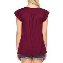 Load image into Gallery viewer, Women's V Neck Pleated Tunic Tops
