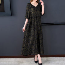 Load image into Gallery viewer, Mid Sleeve Printed Long Dress