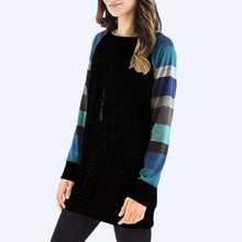 Load image into Gallery viewer, Striped Printed Crew Neck Oversized Sweatshirt