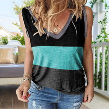 Load image into Gallery viewer, Women's Summer V-neck Sleeveless Stitching Vest