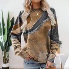 Load image into Gallery viewer, Geometric Loose Print Long Sleeve Crew Neck Sweatshirt