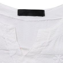 Load image into Gallery viewer, Women's Lace Embroidered Cotton and Linen Long-sleeved Shirt