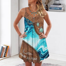 Load image into Gallery viewer, Zipper Print Spaghetti Strap Dress