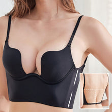 Load image into Gallery viewer, Deep U Plunge Push Up Backless Bra